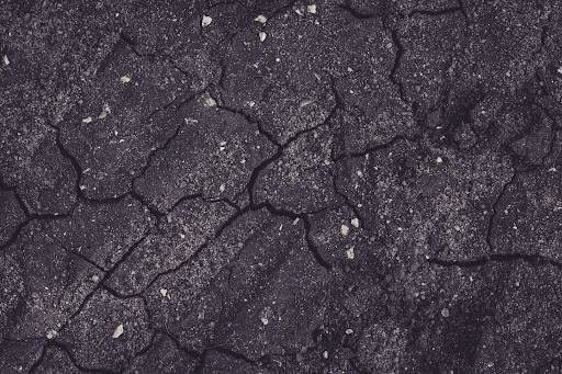 cracked asphalt close up